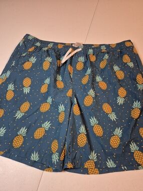 Men's Pineapple Print Swim Hybrid Shorts - Blue 4830